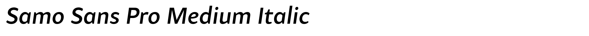 Samo Sans Pro Medium Italic image